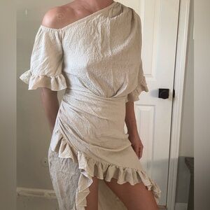 PRETTYLITTLETHING Ruffle One Shoulder Dress